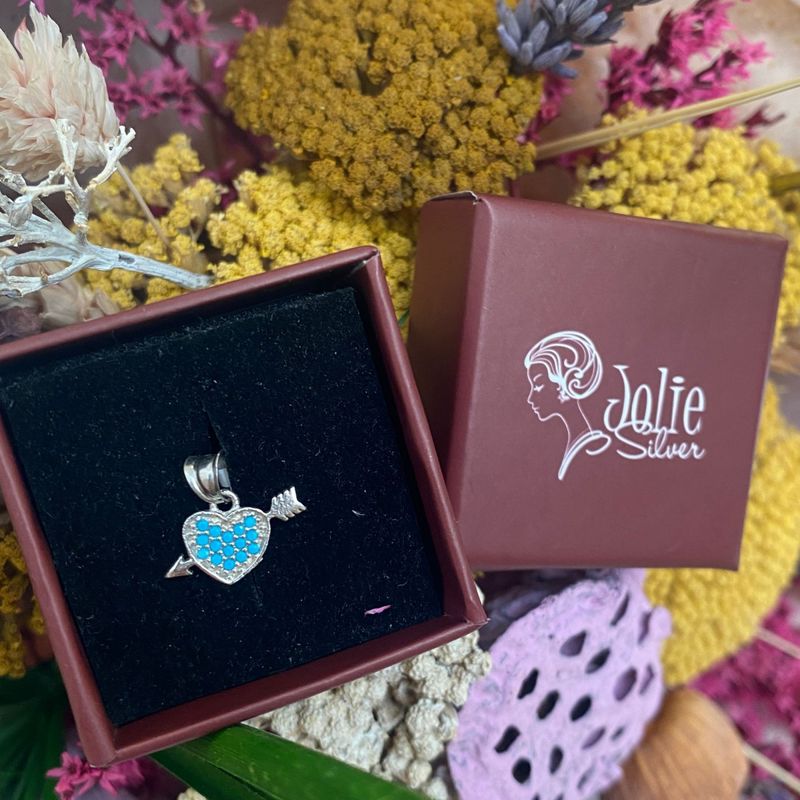 Fashion, accesorii si bijuterii - Femei - Bijuterii femei - Pandantive femei - Pandantiv, Jolie Silver, Argint 925, Model Inima cu Sageata, 0.7 g, 10x15 mm - Infinity.ro