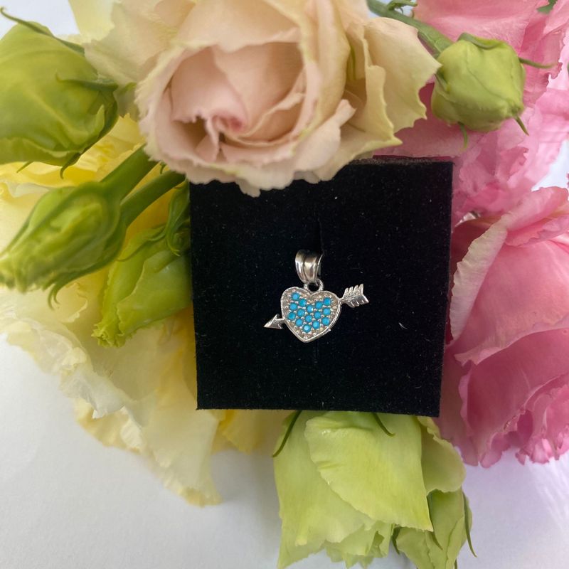 Fashion, accesorii si bijuterii - Femei - Bijuterii femei - Pandantive femei - Pandantiv, Jolie Silver, Argint 925, Model Inima cu Sageata, 0.7 g, 10x15 mm - Infinity.ro