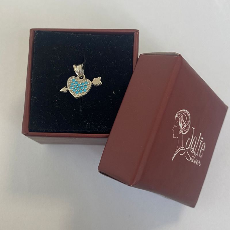 Fashion, accesorii si bijuterii - Femei - Bijuterii femei - Pandantive femei - Pandantiv, Jolie Silver, Argint 925, Model Inima cu Sageata, 0.7 g, 10x15 mm - Infinity.ro