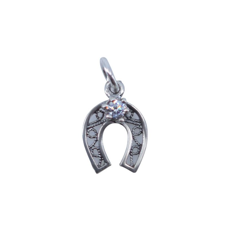 Fashion, accesorii si bijuterii - Femei - Bijuterii femei - Pandantive femei - Pandantiv din Argint 925 Potcoava Filigran cu Piatra - Infinity.ro