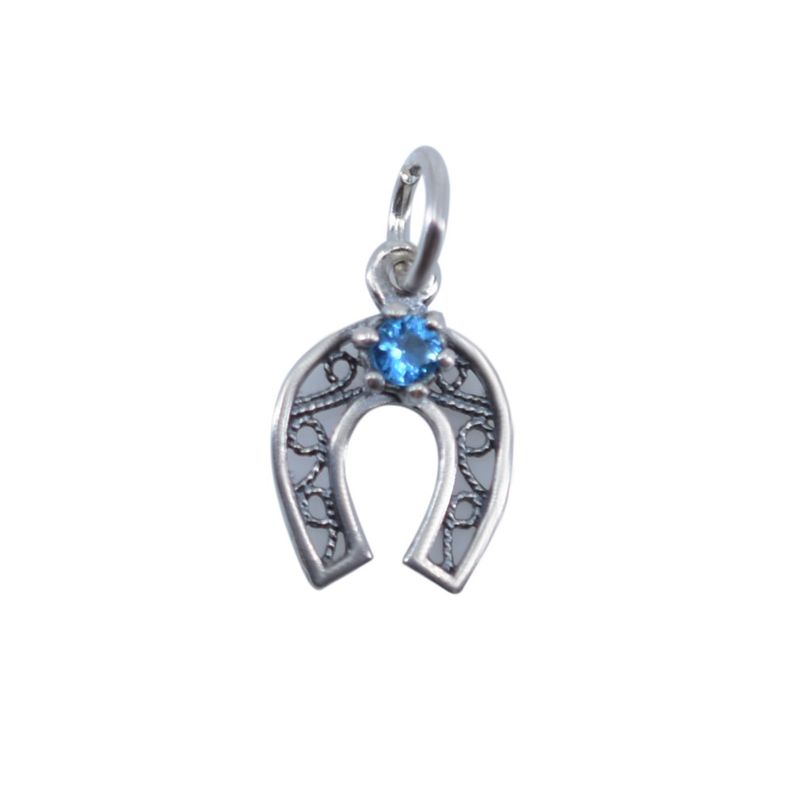 Fashion, accesorii si bijuterii - Femei - Bijuterii femei - Pandantive femei - Pandantiv din Argint 925 Potcoava Filigran cu Piatra - Infinity.ro