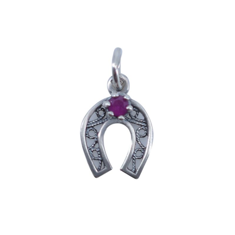Fashion, accesorii si bijuterii - Femei - Bijuterii femei - Pandantive femei - Pandantiv din Argint 925 Potcoava Filigran cu Piatra - Infinity.ro