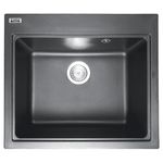 Casa si Gradina - Sanitare - Chiuveta bucatarie si accesorii - Chiuvete bucatarie - Chiuveta din compozit de granit pentru bucatarie Negru metalic ELEFANT PREMIUM 5852 VESTA - Infinity.ro