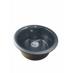 Casa si Gradina/Sanitare/Chiuveta bucatarie si accesorii/Chiuvete bucatarie - Chiuveta din compozit de granit pentru bucatarie Negru metalic ELEFANT PREMIUM 480 TURAS - Infinity.ro