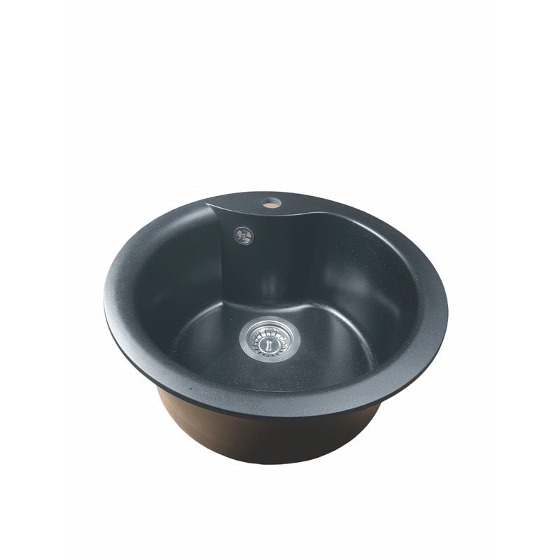 Casa si Gradina/Sanitare/Chiuveta bucatarie si accesorii/Chiuvete bucatarie - Chiuveta din compozit de granit pentru bucatarie Negru metalic ELEFANT PREMIUM 480 TURAS - Infinity.ro