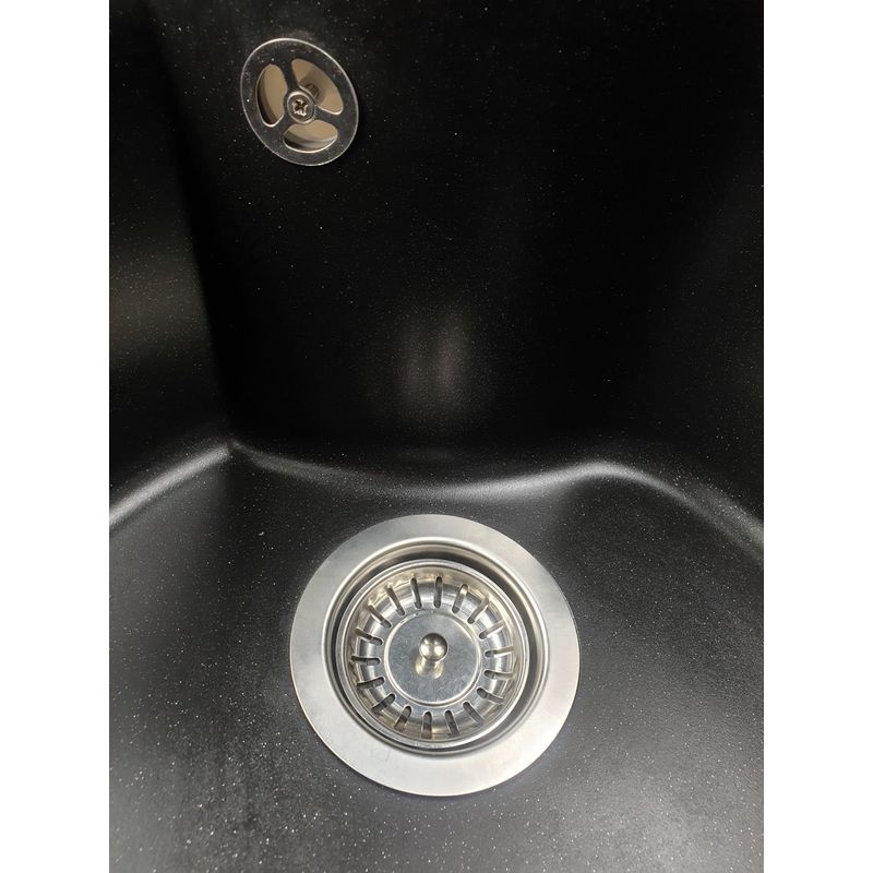 Casa si Gradina/Sanitare/Chiuveta bucatarie si accesorii/Chiuvete bucatarie - Chiuveta din compozit de granit pentru bucatarie Negru metalic ELEFANT PREMIUM 480 TURAS - Infinity.ro