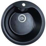Casa si Gradina/Sanitare/Chiuveta bucatarie si accesorii/Chiuvete bucatarie - Chiuveta din compozit de granit pentru bucatarie Negru metalic ELEFANT PREMIUM 480 TURAS - Infinity.ro
