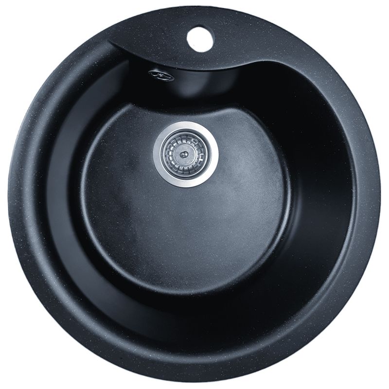 Casa si Gradina/Sanitare/Chiuveta bucatarie si accesorii/Chiuvete bucatarie - Chiuveta din compozit de granit pentru bucatarie Negru metalic ELEFANT PREMIUM 480 TURAS - Infinity.ro