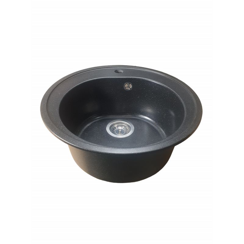 Casa si Gradina/Sanitare/Chiuveta bucatarie si accesorii/Chiuvete bucatarie - Chiuveta din compozit de granit pentru bucatarie negru metalic ELEFANT PREMIUM 510 LUNA - Infinity.ro