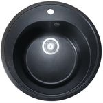 Casa si Gradina/Sanitare/Chiuveta bucatarie si accesorii/Chiuvete bucatarie - Chiuveta din compozit de granit pentru bucatarie negru metalic ELEFANT PREMIUM 510 LUNA - Infinity.ro