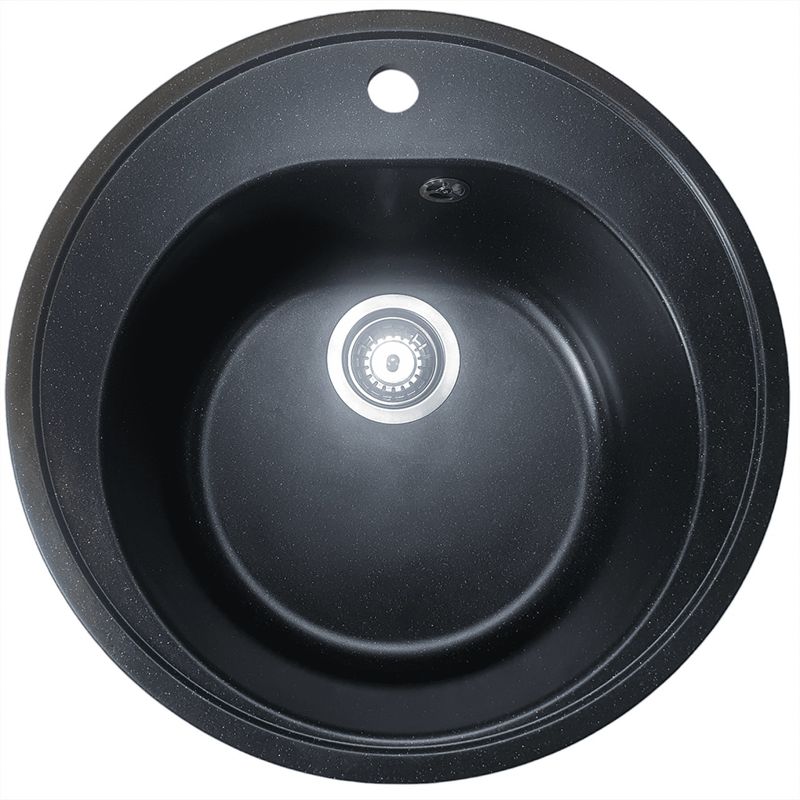 Casa si Gradina/Sanitare/Chiuveta bucatarie si accesorii/Chiuvete bucatarie - Chiuveta din compozit de granit pentru bucatarie negru metalic ELEFANT PREMIUM 510 LUNA - Infinity.ro