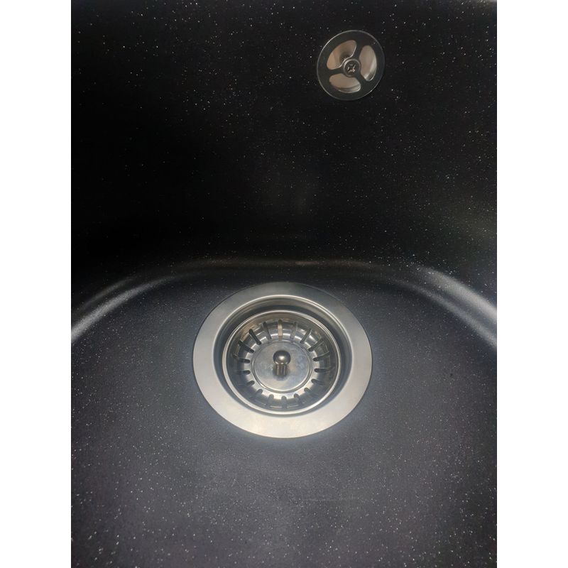 Casa si Gradina/Sanitare/Chiuveta bucatarie si accesorii/Chiuvete bucatarie - Chiuveta din compozit de granit pentru bucatarie negru metalic ELEFANT PREMIUM 510 LUNA - Infinity.ro