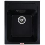 Casa si Gradina - Sanitare - Chiuveta bucatarie si accesorii - Chiuvete bucatarie - Chiuveta din compozit de granit pentru bucatarie negru metalic ELEFANT PREMIUM 4050 KORRADO - Infinity.ro
