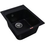 Casa si Gradina - Sanitare - Chiuveta bucatarie si accesorii - Chiuvete bucatarie - Chiuveta din compozit de granit pentru bucatarie negru metalic ELEFANT PREMIUM 4050 KORRADO - Infinity.ro