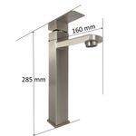 Casa si Gradina - Sanitare - Lavoar baie si accesorii - Lavoare si piedestale - Baterie lavoar MIXXUS KUB-001-HIGH din otel inoxidabil, Monocomanda, Racorduri incluse - Infinity.ro