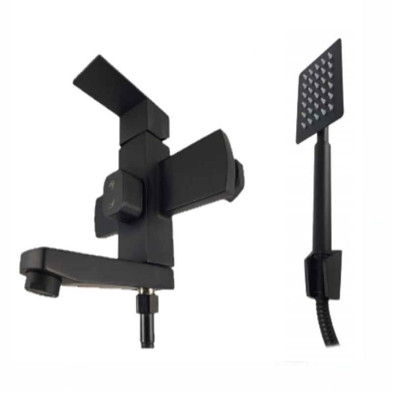 Casa si Gradina - Sanitare - Lavoar baie si accesorii - Baterii sanitare - Baterie cada MIXXUS KUB-009 (EURO) BLACK din otel inoxidabil, Monocomanda, Furtun dus 150cm - Infinity.ro