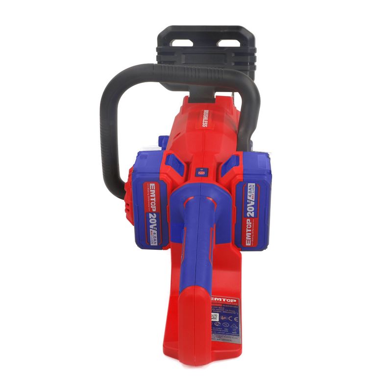 Casa si Gradina - Gradinarit si plante - Utilaje gradina - Fierastraie cu lant - Fierastrau/Drujba cu lant cu 2 baterii 4.0AH, motor fara perii (brushless), 40cm - ELGA401682, EMTOP - Infinity.ro