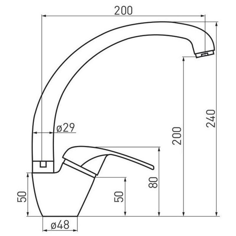 Casa si Gradina - Sanitare - Lavoar baie si accesorii - Baterii sanitare - Baterie chiuveta bucatarie CasaBlanca Alfa monocomanda, pipa inalta - Infinity.ro