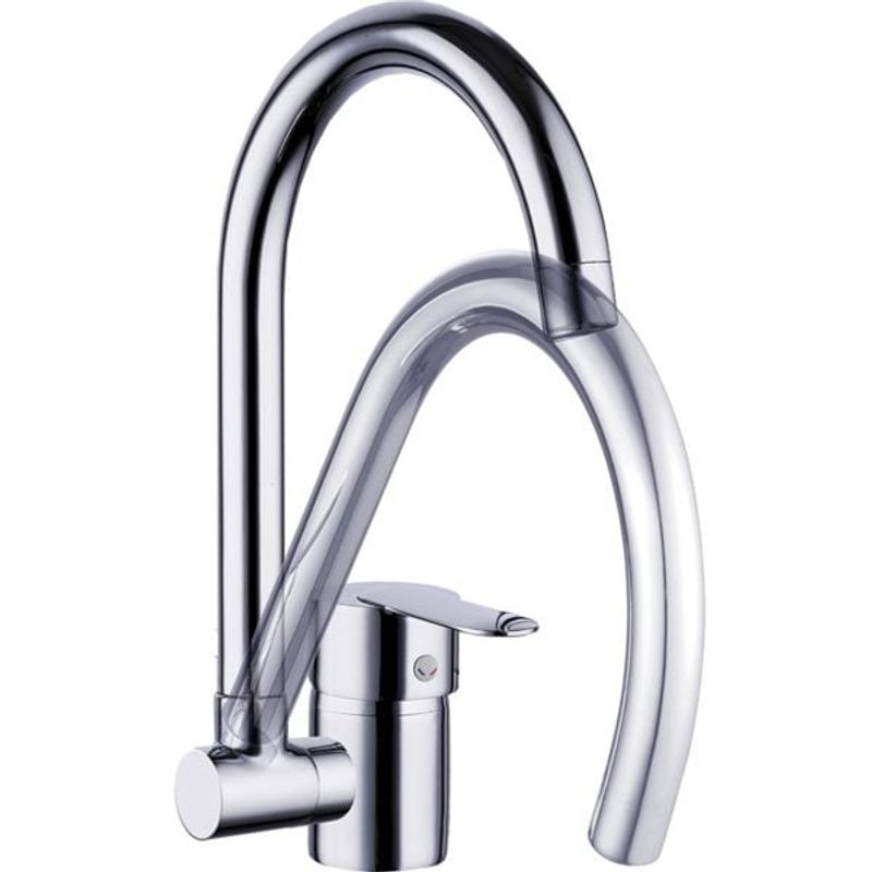 Casa si Gradina - Sanitare - Chiuveta bucatarie si accesorii - Baterii bucatarie - Baterie de bucatarie cu pipa inalta rabatabila crom - Infinity.ro