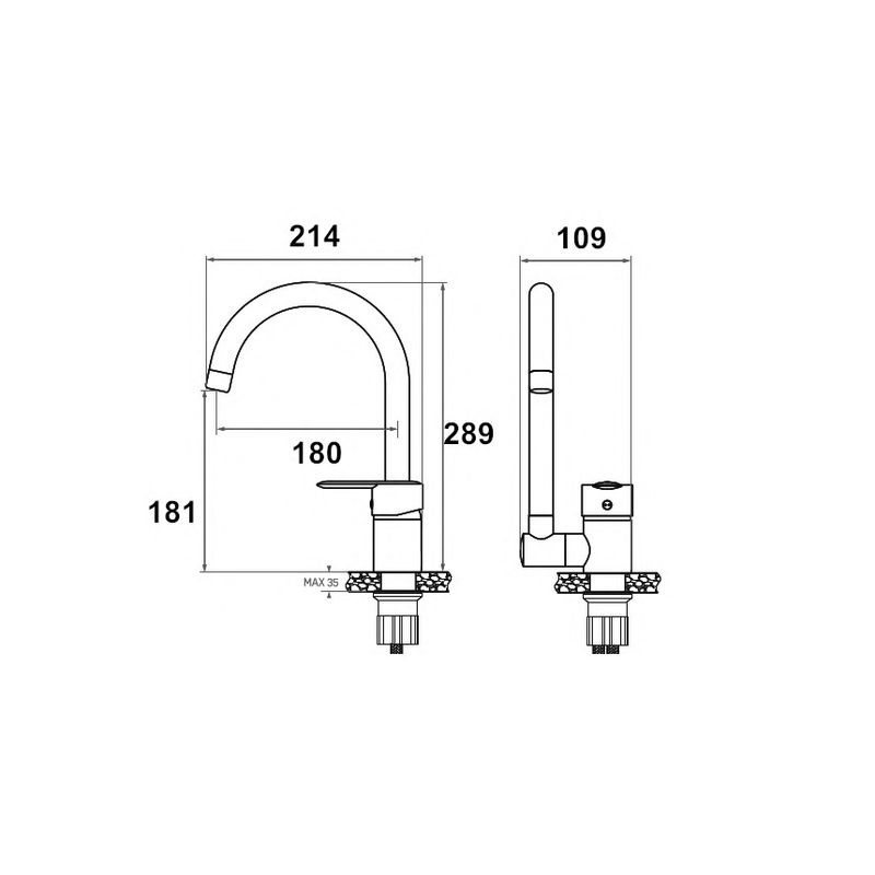 Casa si Gradina - Sanitare - Chiuveta bucatarie si accesorii - Baterii bucatarie - Baterie de bucatarie cu pipa inalta rabatabila crom - Infinity.ro