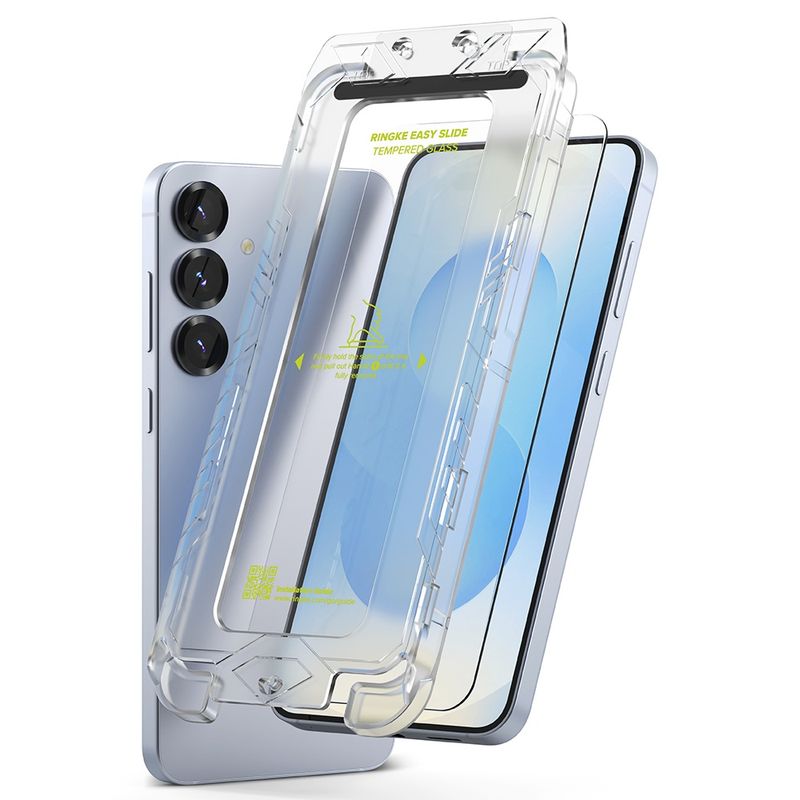 Laptop, Telefoane si Tablete - Telefoane mobile si accesorii - Accesorii Telefoane - Folii protectie telefoane - Folie pentru Samsung Galaxy S25 (set 2) - Ringke Easy Slide TempeRosu Glass - Transparent - Infinity.ro