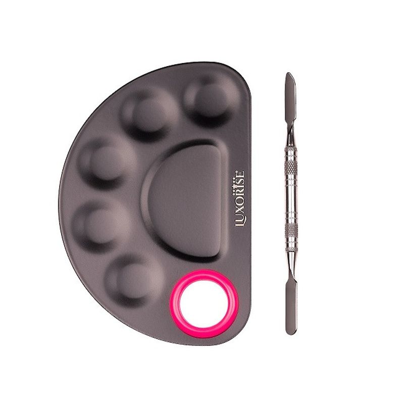 Ingrijire personala si Cosmetice - Machiaj - Accesorii machiaj - Paleta mixare machiaj metal, Luxorise, Neagra - Infinity.ro