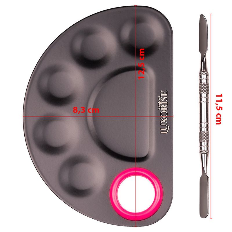 Ingrijire personala si Cosmetice - Machiaj - Accesorii machiaj - Paleta mixare machiaj metal, Luxorise, Neagra - Infinity.ro