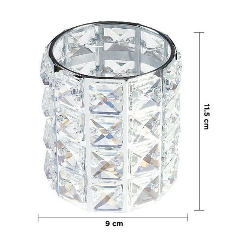 Ingrijire personala si Cosmetice - Machiaj - Aplicatoare si pensule machiaj - Suport pensule machiaj, Luxorise, Makeup Holder, Rotund, Silver - Infinity.ro