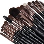 Ingrijire personala si Cosmetice - Machiaj - Aplicatoare si pensule machiaj - Set 15 pensule machiaj SensoPro, Negre, Husa depozitare inclusa - Infinity.ro