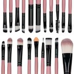 Ingrijire personala si Cosmetice - Machiaj - Aplicatoare si pensule machiaj - Set 20 pensule machiaj SensoPro, Pink, Husa depozitare inclusa - Infinity.ro