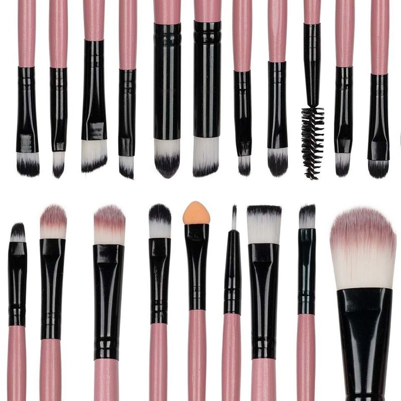 Ingrijire personala si Cosmetice - Machiaj - Aplicatoare si pensule machiaj - Set 20 pensule machiaj SensoPro, Pink, Husa depozitare inclusa - Infinity.ro