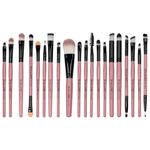 Ingrijire personala si Cosmetice - Machiaj - Aplicatoare si pensule machiaj - Set 20 pensule machiaj SensoPro, Pink, Husa depozitare inclusa - Infinity.ro