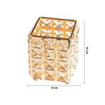 Ingrijire personala si Cosmetice - Machiaj - Aplicatoare si pensule machiaj - Suport pensule machiaj, Luxorise, Crystal Makeup Organizer, Gold - Infinity.ro