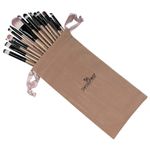 Ingrijire personala si Cosmetice - Machiaj - Aplicatoare si pensule machiaj - Set 20 pensule machiaj Makeup, Nude, Husa depozitare inclusa - Infinity.ro