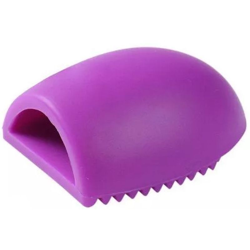 Ingrijire personala si Cosmetice - Machiaj - Aplicatoare si pensule machiaj - Brush Egg - Accesoriu din silicon pentru curatarea pensulelor de machiaj, Culoarea Mov - Infinity.ro