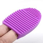 Ingrijire personala si Cosmetice - Machiaj - Aplicatoare si pensule machiaj - Brush Egg - Accesoriu din silicon pentru curatarea pensulelor de machiaj, Culoarea Mov - Infinity.ro