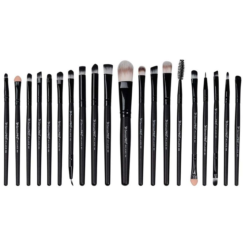 Ingrijire personala si Cosmetice - Machiaj - Aplicatoare si pensule machiaj - Set 20 pensule machiaj Black, Husa depozitare inclusa - Infinity.ro