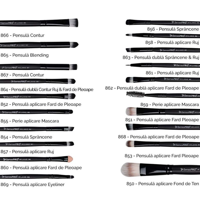 Ingrijire personala si Cosmetice - Machiaj - Aplicatoare si pensule machiaj - Set 20 pensule machiaj Black, Husa depozitare inclusa - Infinity.ro