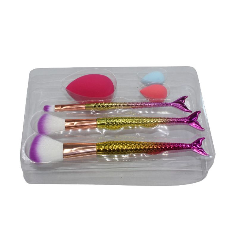 Ingrijire personala si Cosmetice - Machiaj - Aplicatoare si pensule machiaj - Set aplicatoare machiaj, Makeup, 3 pensule, 3 bureti - Infinity.ro