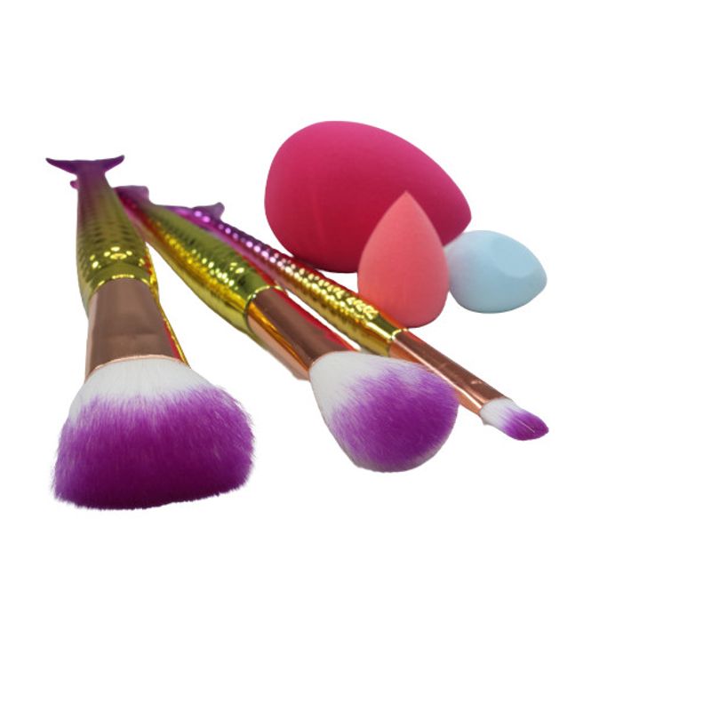 Ingrijire personala si Cosmetice - Machiaj - Aplicatoare si pensule machiaj - Set aplicatoare machiaj, Makeup, 3 pensule, 3 bureti - Infinity.ro