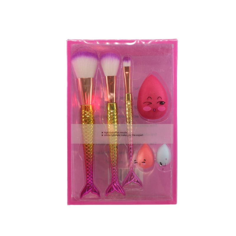 Ingrijire personala si Cosmetice - Machiaj - Aplicatoare si pensule machiaj - Set aplicatoare machiaj, Makeup, 3 pensule, 3 bureti - Infinity.ro