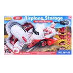 Jucarii, Copii si Bebe - Jucarii si jocuri - Vehicule si jucarii cu telecomanda - Elicoptere, avioane si nave de jucarie - Set constructie avion pompieri rosu cu 4 masinute, salamandra kids® - Infinity.ro