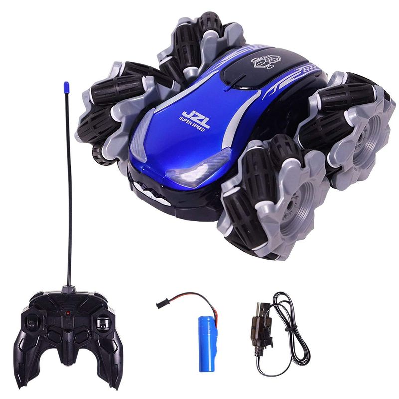 Jucarii, Copii si Bebe - Jucarii si jocuri - Vehicule si jucarii cu telecomanda - Masinute - Masina albastra cu telecomanda, acumulator, viraj special si lumini - Infinity.ro