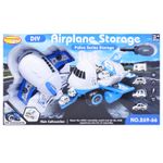 Jucarii, Copii si Bebe - Jucarii si jocuri - Vehicule si jucarii cu telecomanda - Elicoptere, avioane si nave de jucarie - Set constructie avion politie albastru cu 4 masinute, salamandra kids® - Infinity.ro