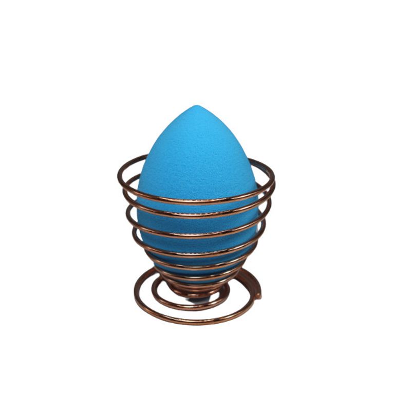 Ingrijire personala si Cosmetice - Machiaj - Aplicatoare si pensule machiaj - Set Burete Machiaj si Suport Metalic Makeup, Albastru - Infinity.ro