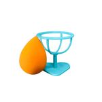 Ingrijire personala si Cosmetice - Machiaj - Aplicatoare si pensule machiaj - Set Burete Machiaj si Suport Makeup, Portocaliu - Infinity.ro