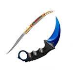 Sport si Outdoor - Camping - Cutite, bricege si accesorii - Cutite si bricege - Set cutit karambit si cutit spaniol, otel inoxidabil,19 cm - Infinity.ro