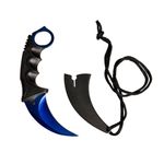 Sport si Outdoor - Camping - Cutite, bricege si accesorii - Cutite si bricege - Set cutit karambit si cutit spaniol, otel inoxidabil,19 cm , albastru - Infinity.ro