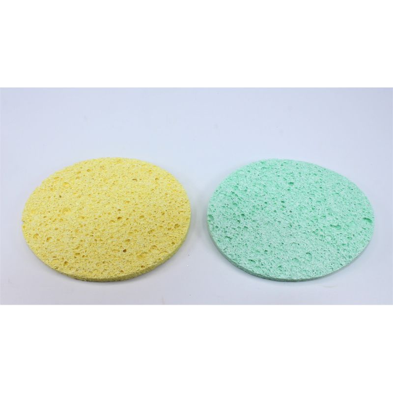 Ingrijire personala si Cosmetice - Ingrijire personala - Ingrijire ten - Produse demachiere si curatare - Set 2 bureti curatare fata, Makeup, Galben-Verde, 01 - Infinity.ro