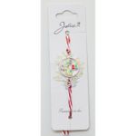 Market - Cadouri - Martisoare - Martisor bratara alb-rosu cu pandantiv metalic - Infinity.ro